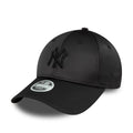 New York Yankees Womens Satin Black 9FORTY Adjustable Cap - Cap On