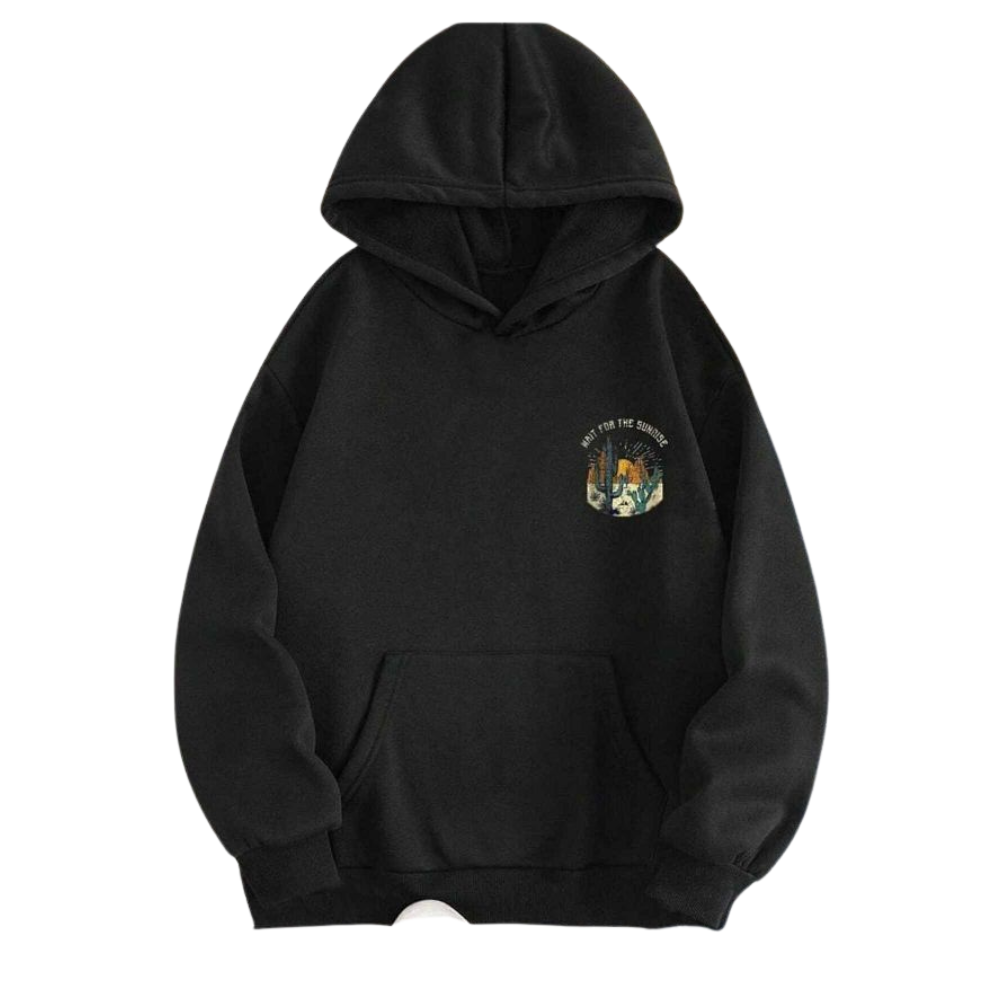 OUTDOORS Printed Oversize Unisex Sweatshirt Hoodie - Cap On