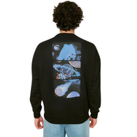 Oversize Printed Black SWeatshirt - Hoodie - Cap On