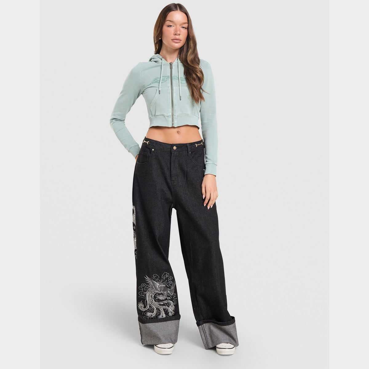 Ed Hardy Dragon Turn Up Jeans