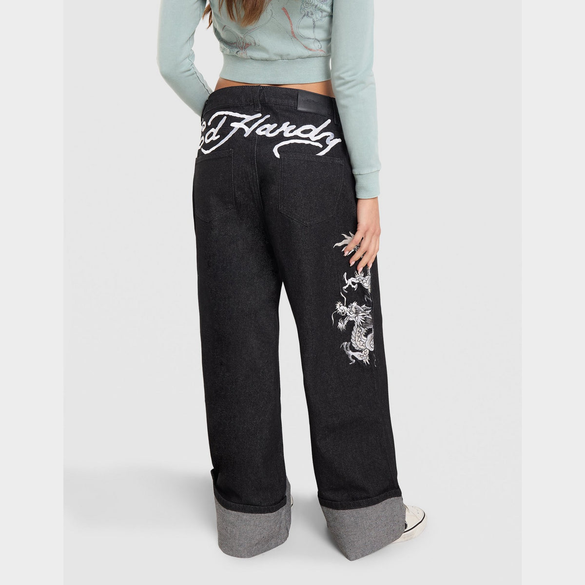 Ed Hardy Dragon Turn Up Jeans