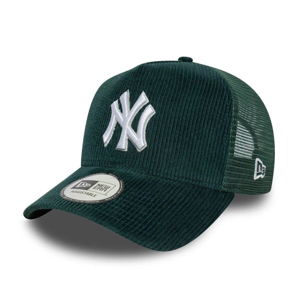 New Era New York Yankees MLB Cord Dark Green 9FORTY A-Frame Trucker Adjustable Cap