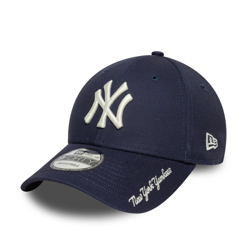 New Era New York Yankees MLB Visor Script Navy 9FORTY Adjustable Cap