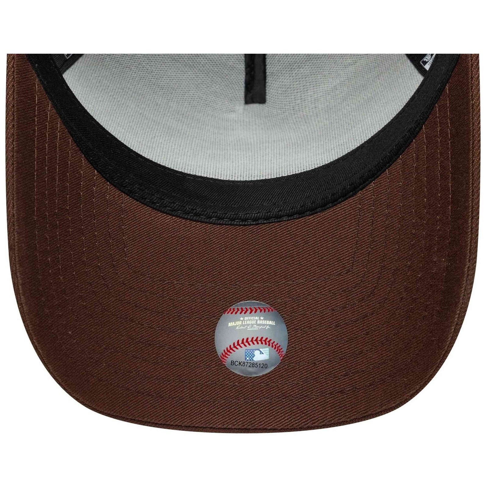 New Era LA Dodgers MLB Outline Script Brown 9FORTY E-Frame Trucker Cap