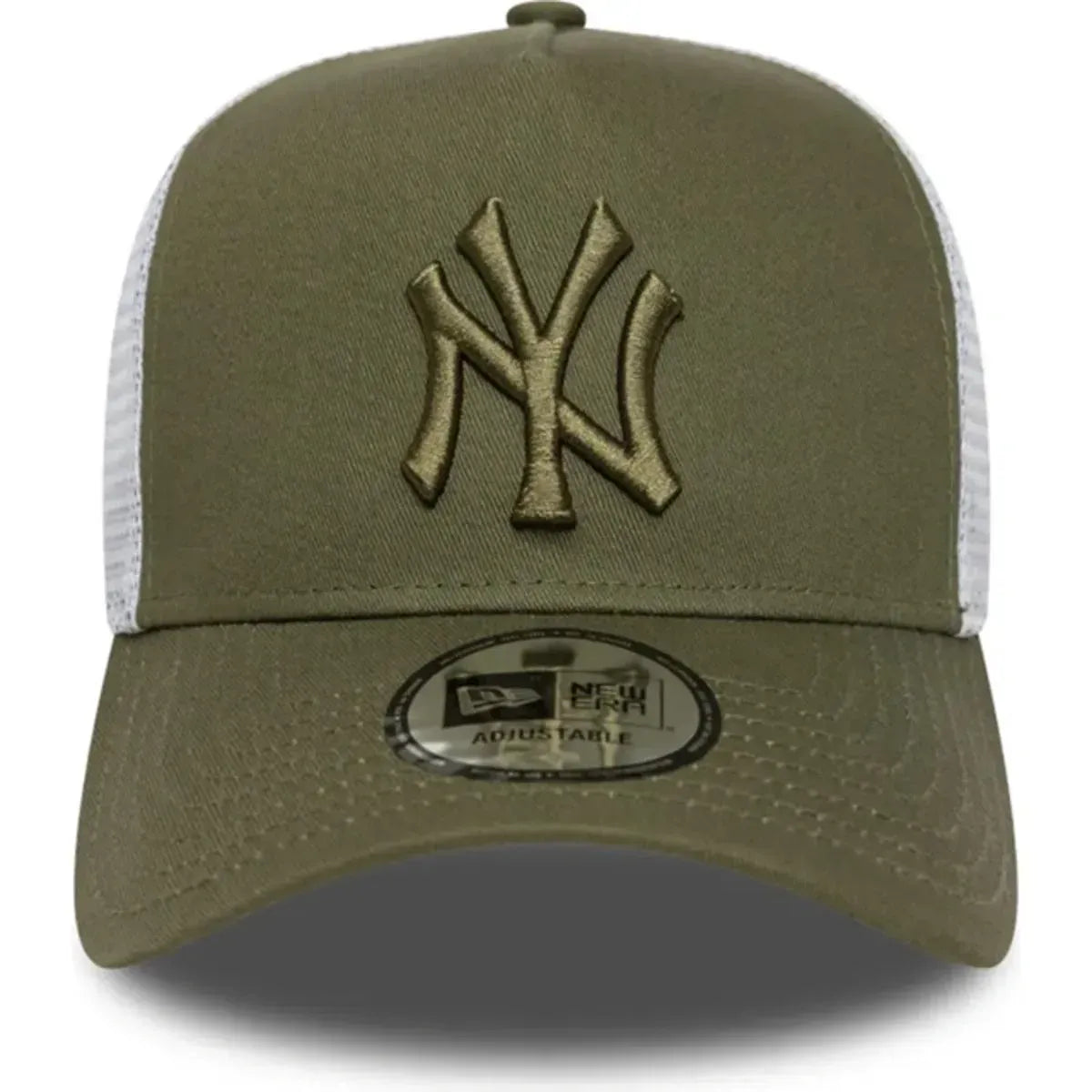 New Era New York Yankees MLB League Essential Green 9FORTY E-Frame Trucker Cap