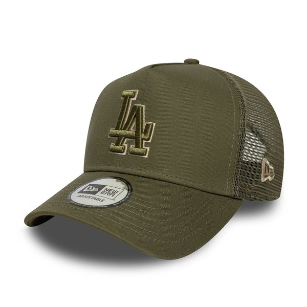 New Era LA Dodgers MLB Outline Green 9FORTY E-Frame Trucker Adjustable Cap