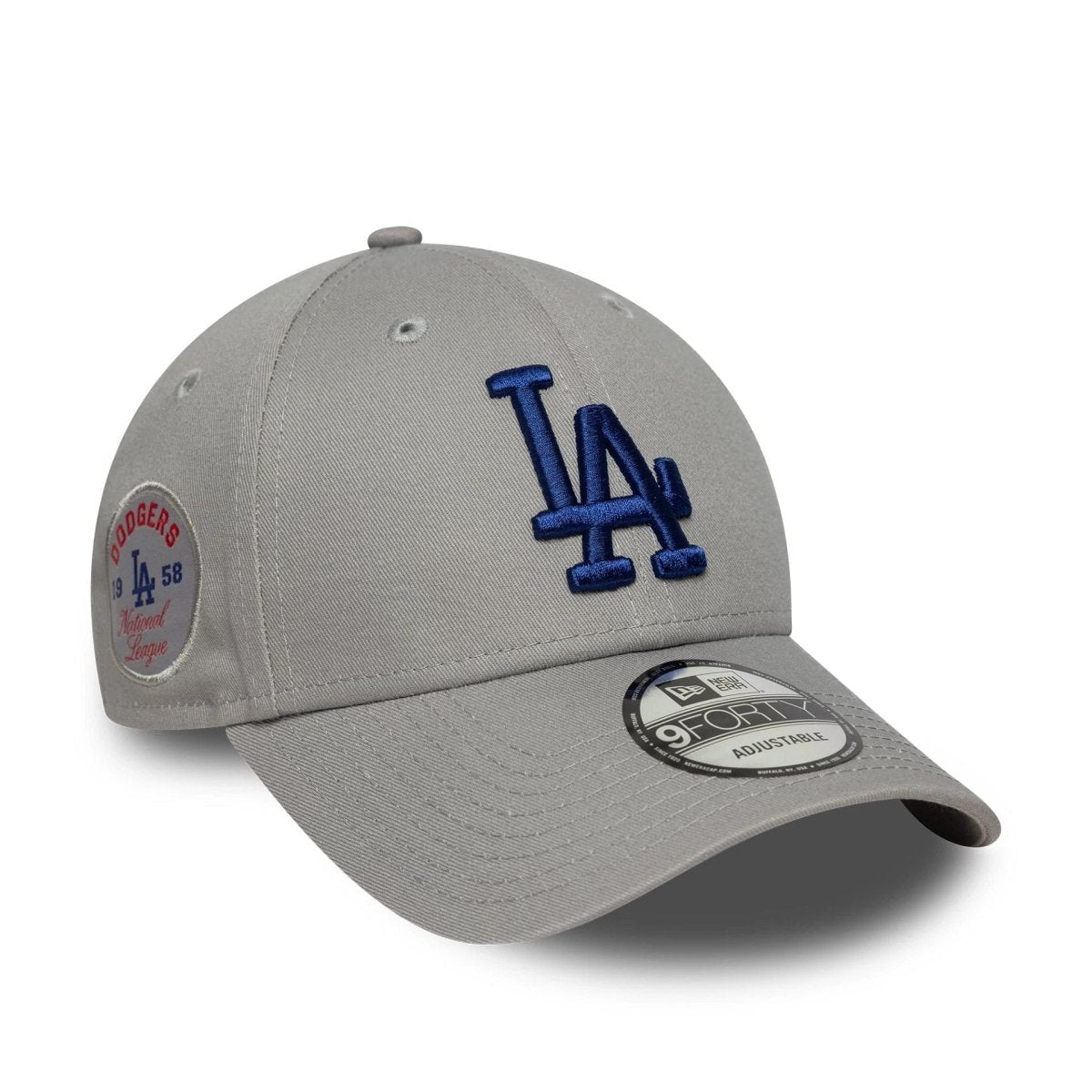 New Era LA Dodgers MLB Side Patch Grey 9FORTY Adjustable Cap