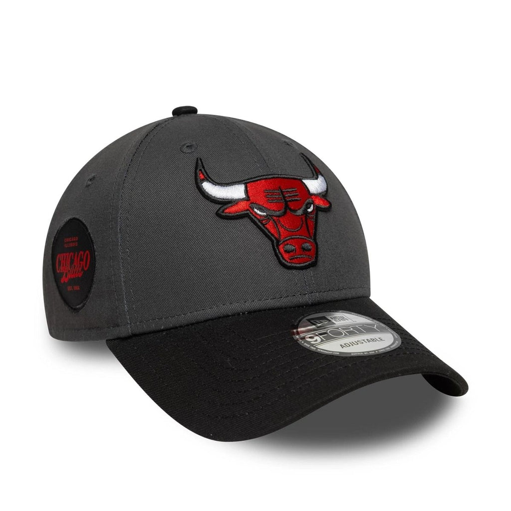 New Era Dark grey NBA Sidepatch Chicago Bulls 9FORTY Adjustable Cap
