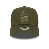 New Era LA Dodgers MLB Outline Green 9FORTY E-Frame Trucker Adjustable Cap