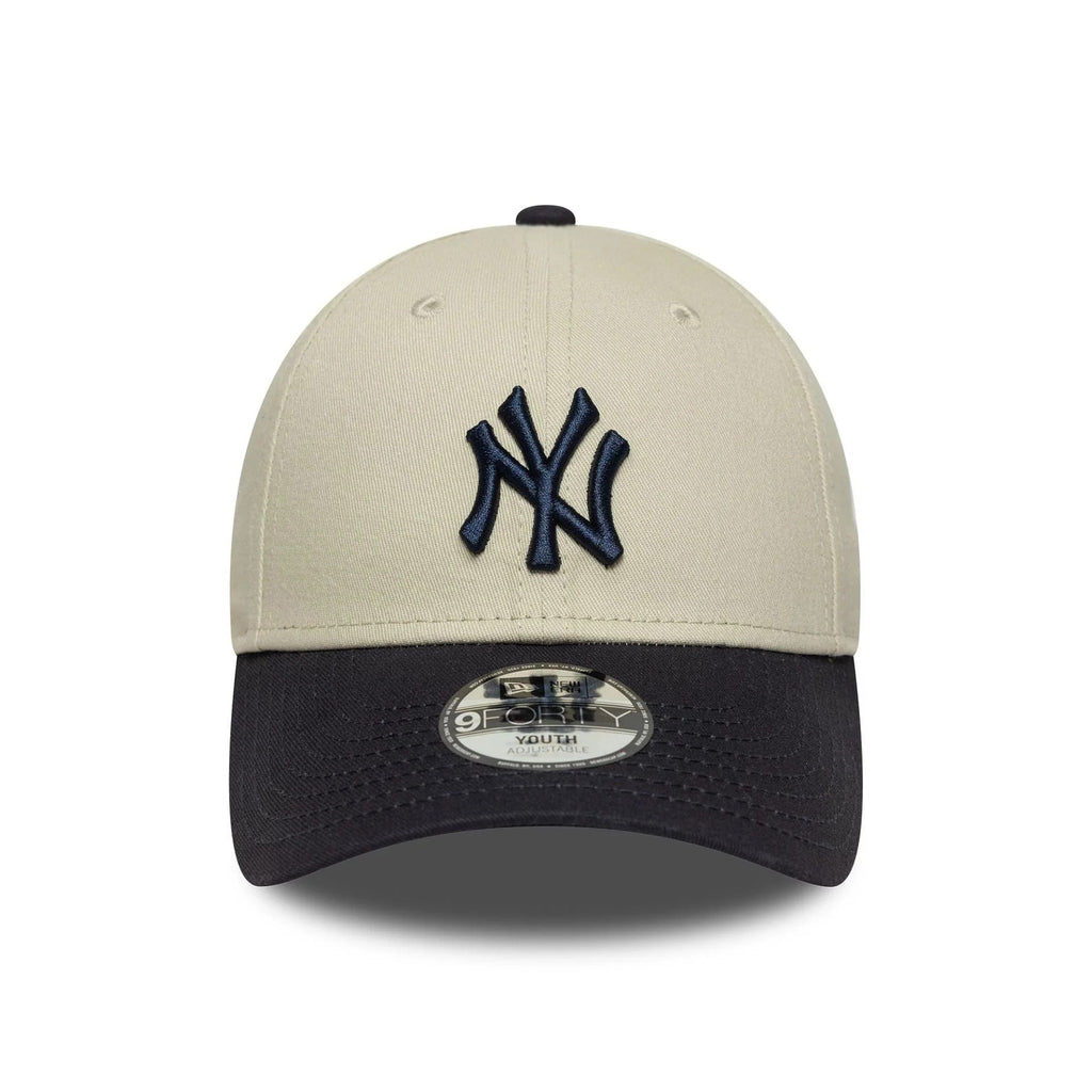 New Era New York Yankees Youth MLB Colour Block Cream 9FORTY Adjustable Cap