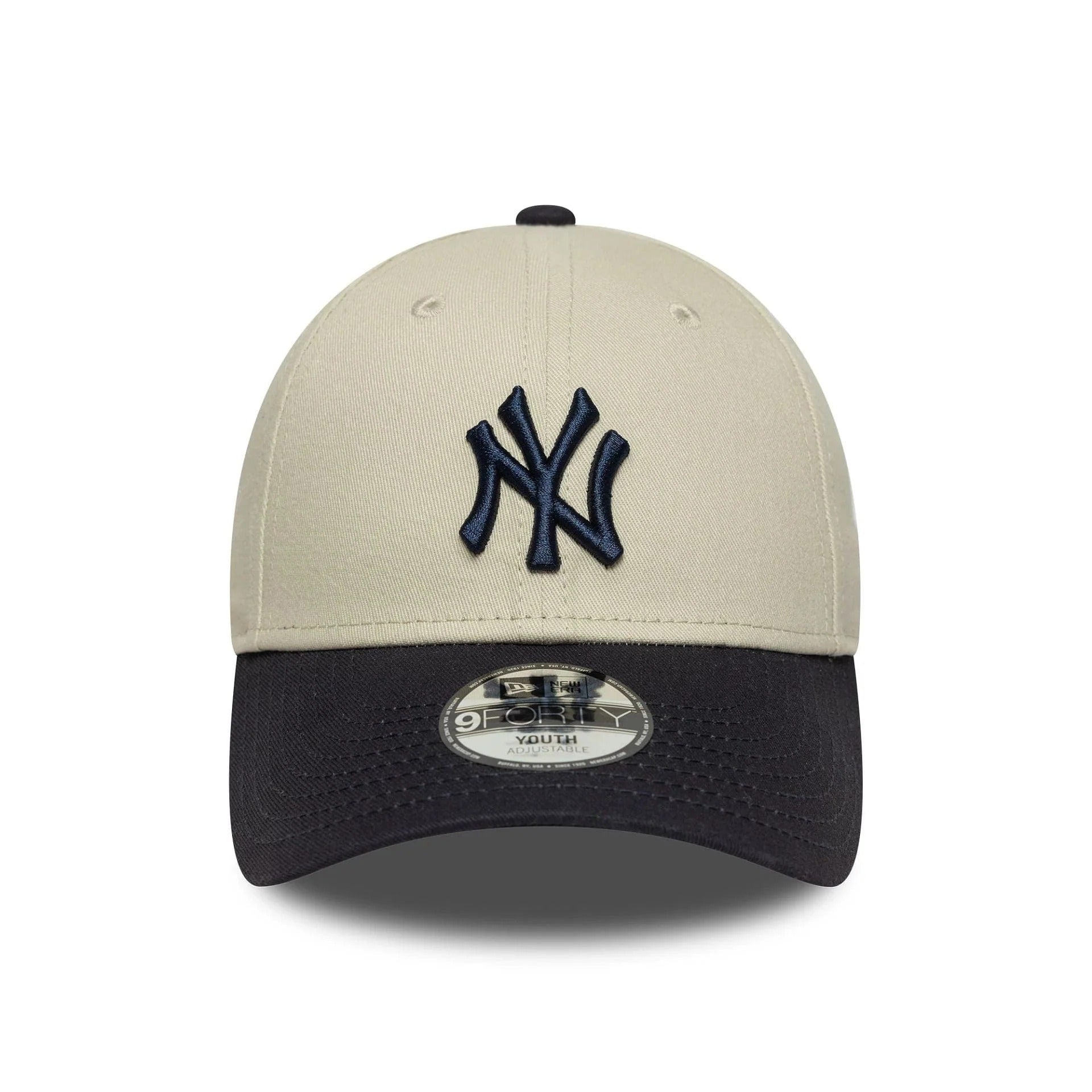 New Era New York Yankees Youth MLB Colour Block Cream 9FORTY Adjustable Cap