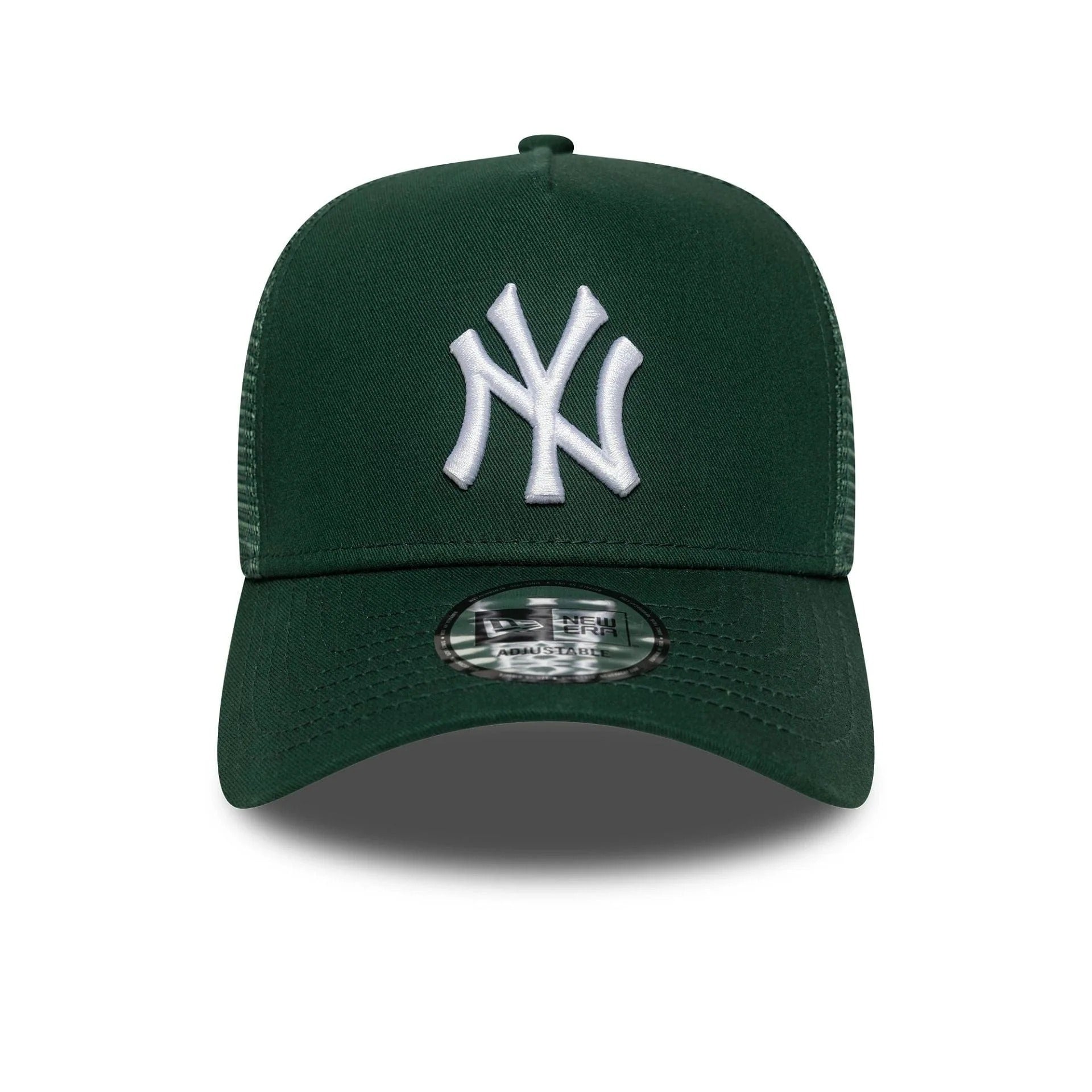 New Era New York Yankees MLB League Essential Dark Green 9FORTY A-Frame Trucker Adjustable Cap