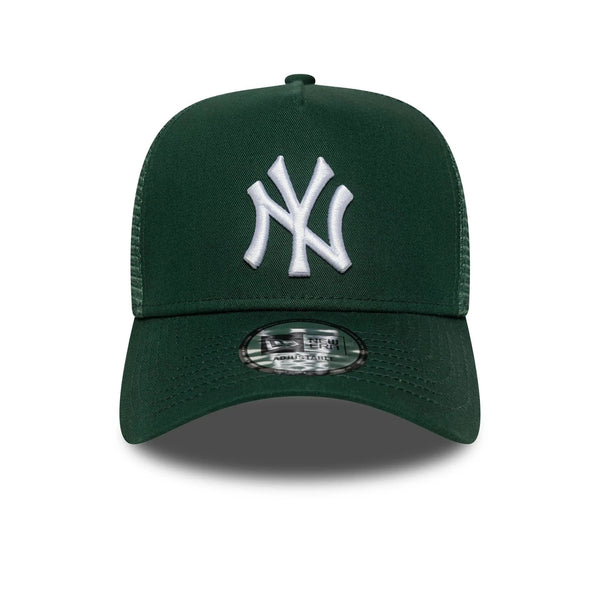 New Era New York Yankees MLB League Essential Dark Green 9FORTY A-Frame Trucker Adjustable Cap