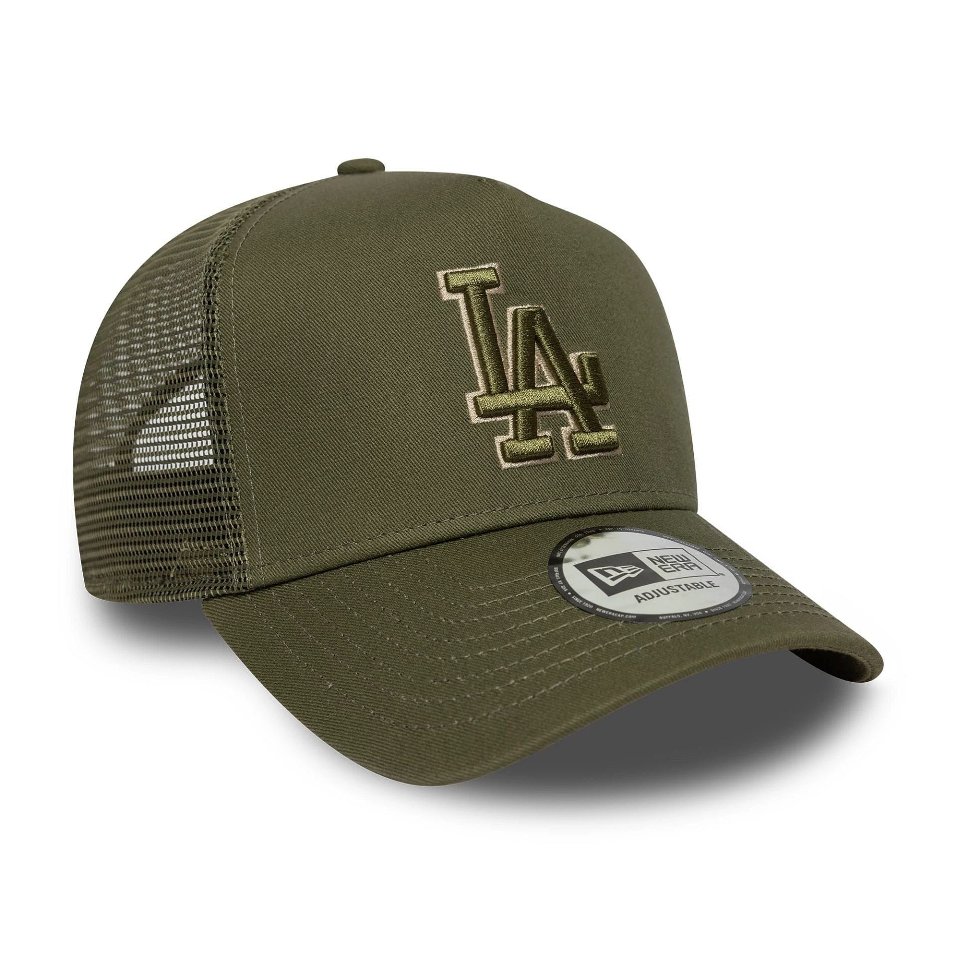 New Era LA Dodgers MLB Outline Green 9FORTY E-Frame Trucker Adjustable Cap
