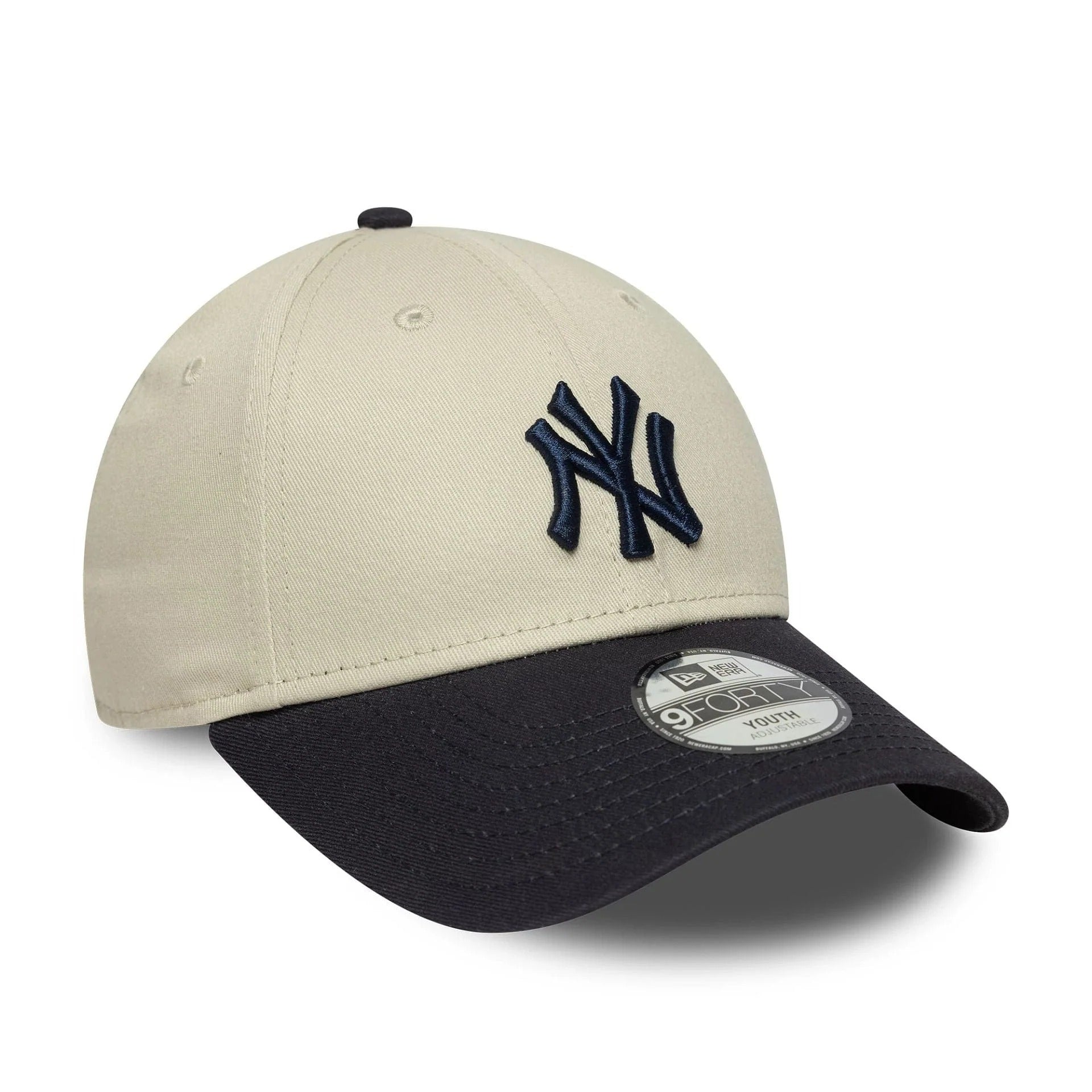 New Era New York Yankees Youth MLB Colour Block Cream 9FORTY Adjustable Cap