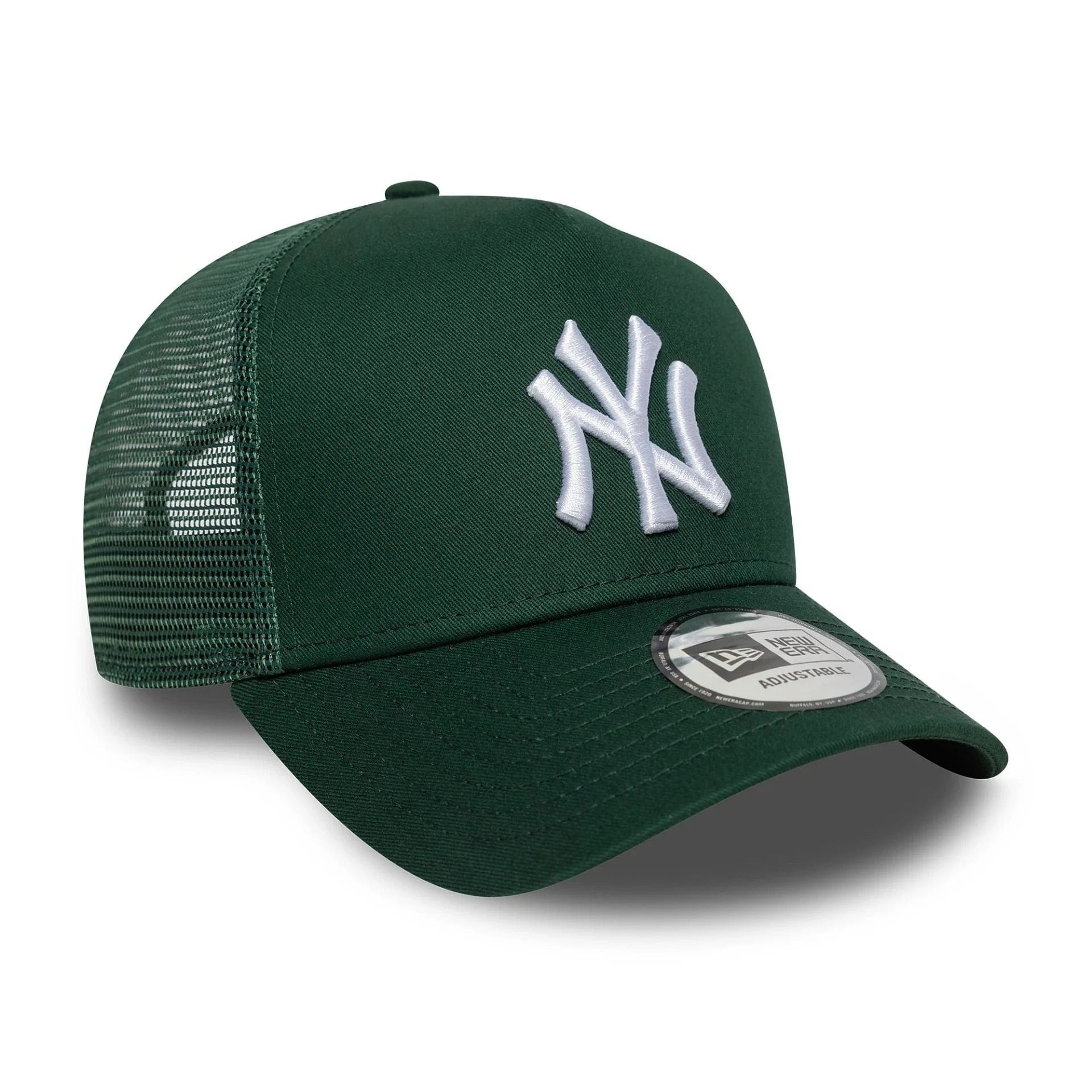 New Era New York Yankees MLB League Essential Dark Green 9FORTY A-Frame Trucker Adjustable Cap