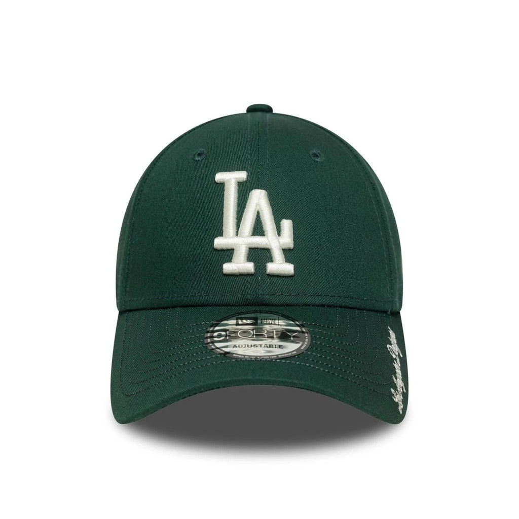 New Era LA Dodgers MLB Visor Script Dark Green 9FORTY Adjustable Cap