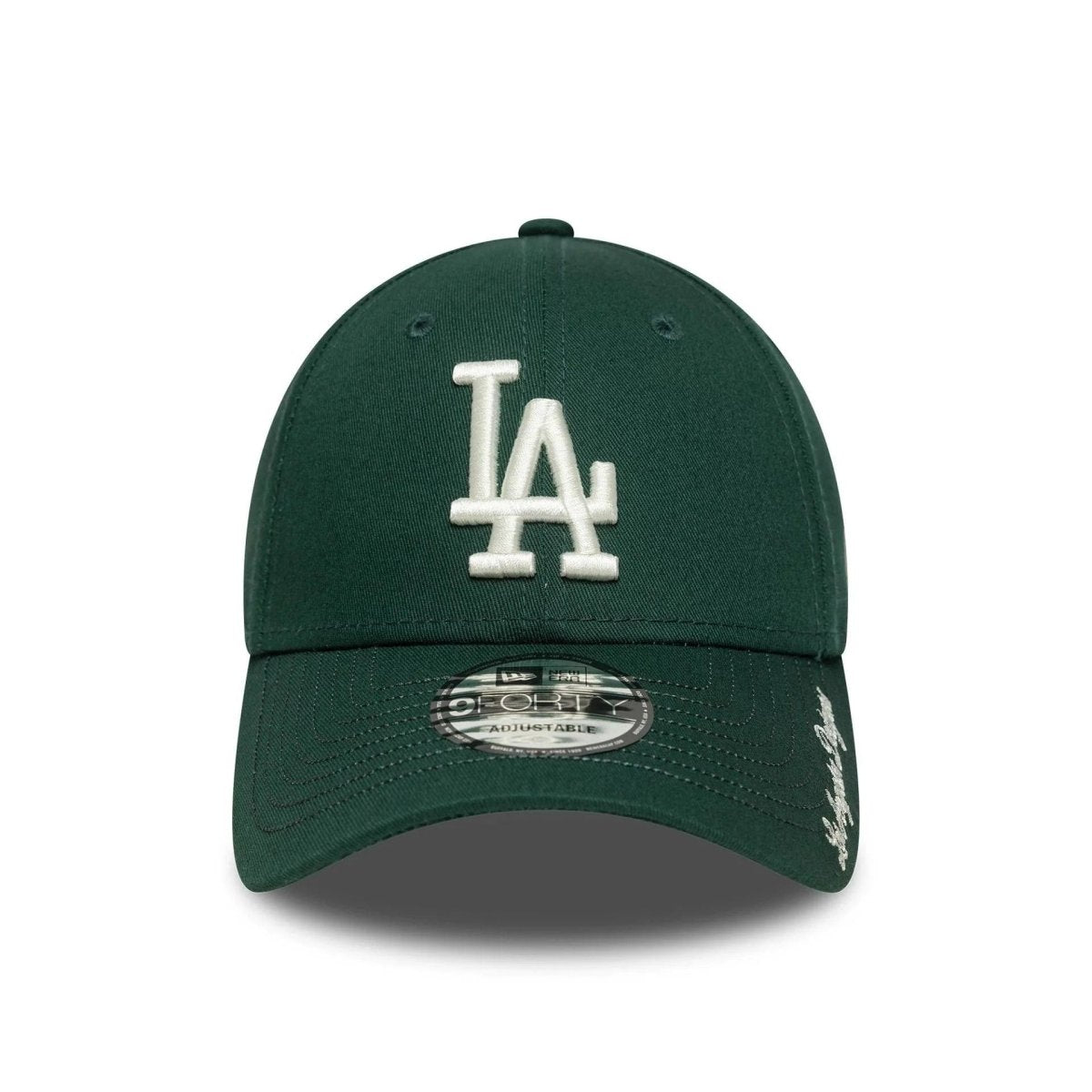 New Era LA Dodgers MLB Visor Script Dark Green 9FORTY Adjustable Cap