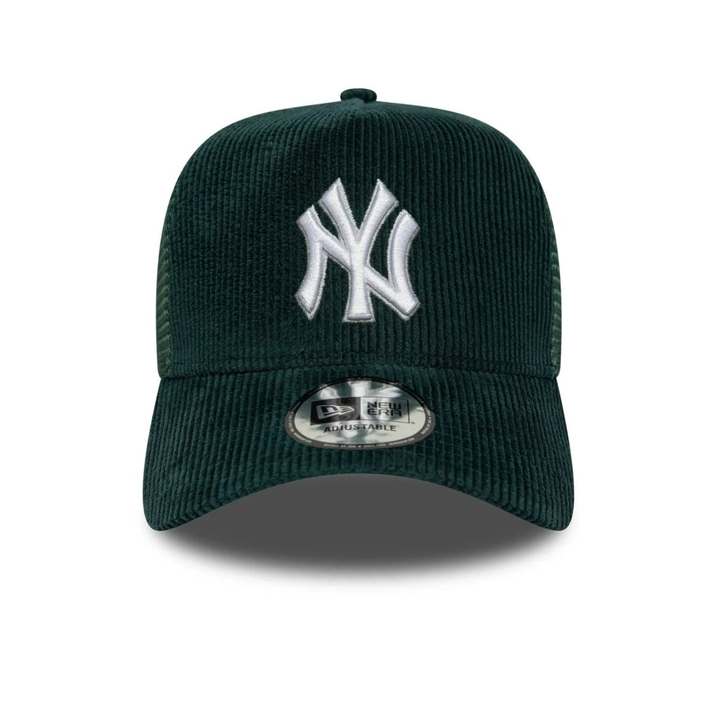 New Era New York Yankees MLB Cord Dark Green 9FORTY A-Frame Trucker Adjustable Cap