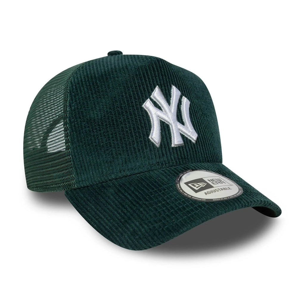 New Era New York Yankees MLB Cord Dark Green 9FORTY A-Frame Trucker Adjustable Cap