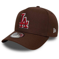 New Era LA Dodgers MLB Outline Script Brown 9FORTY E-Frame Trucker Cap