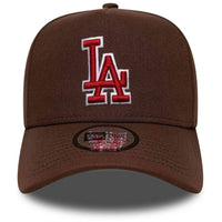 New Era LA Dodgers MLB Outline Script Brown 9FORTY E-Frame Trucker Cap