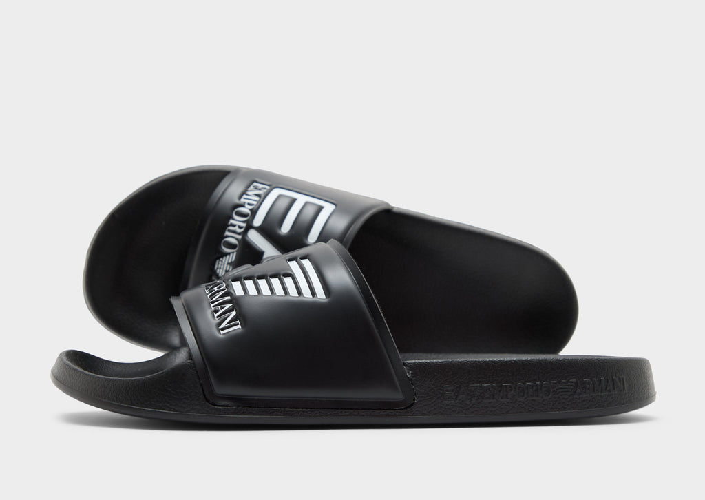 Black EA7 Emporio Armani Seaworld Slides Women's