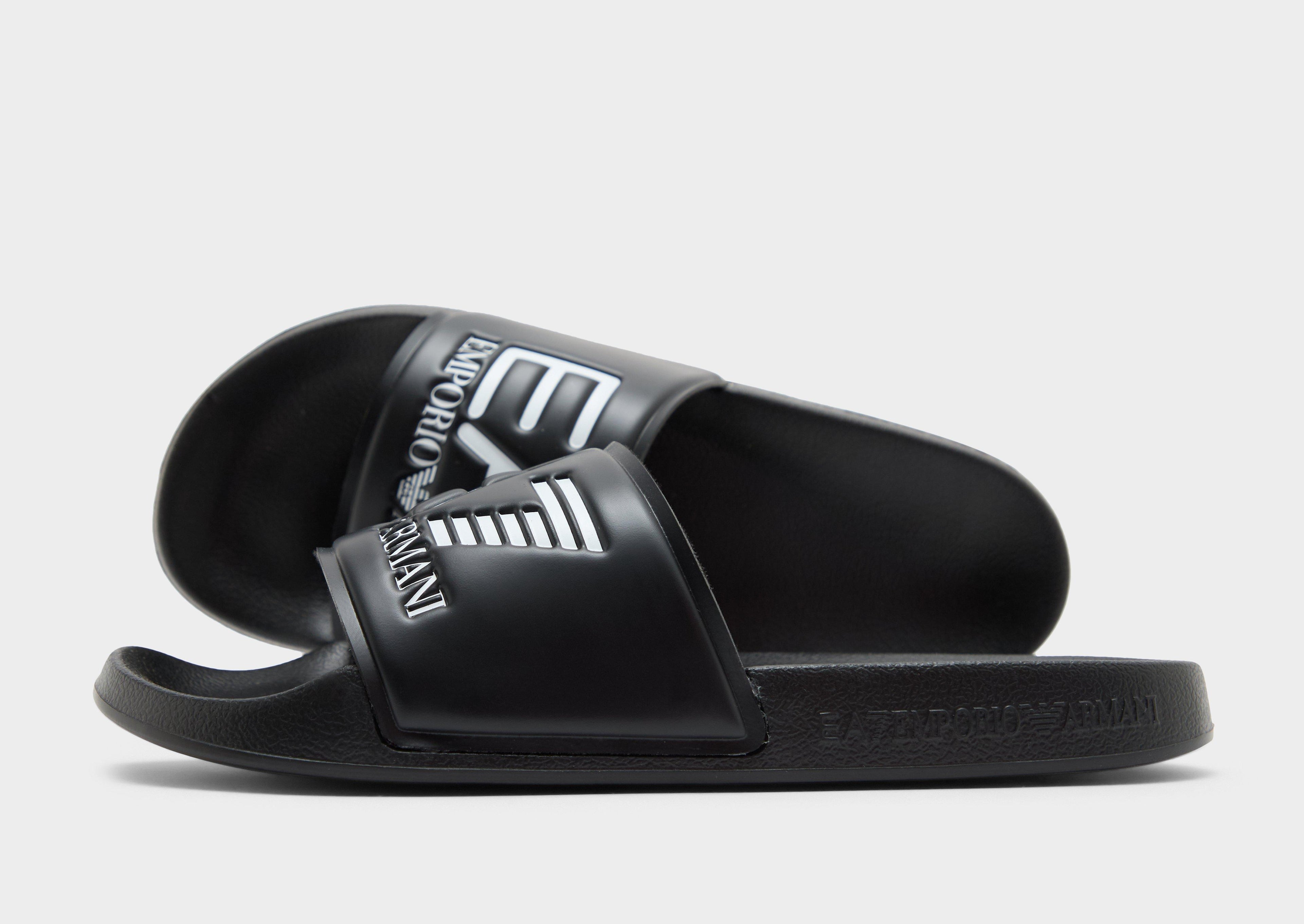 Black EA7 Emporio Armani Seaworld Slides Women's