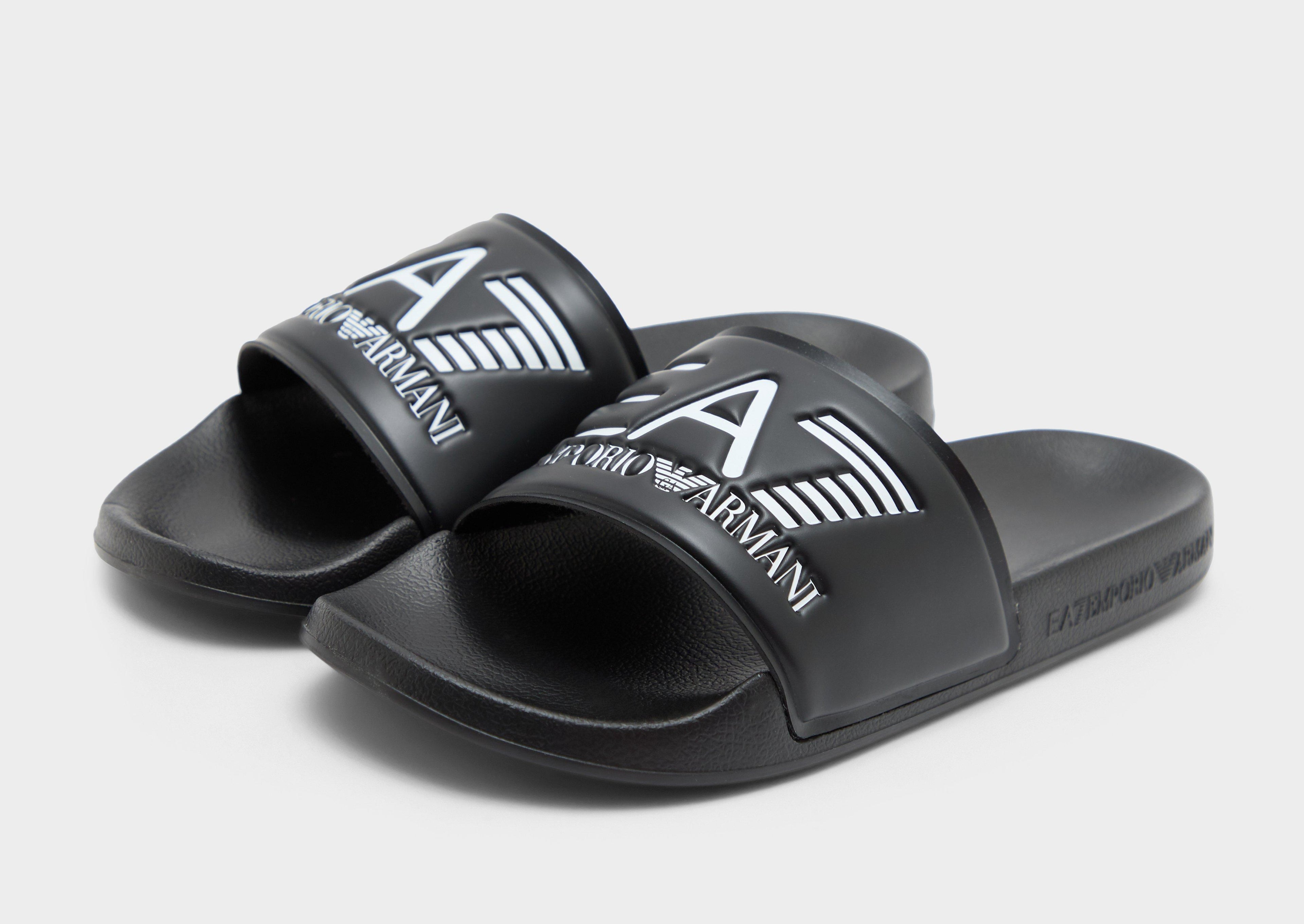 Black EA7 Emporio Armani Seaworld Slides Women's