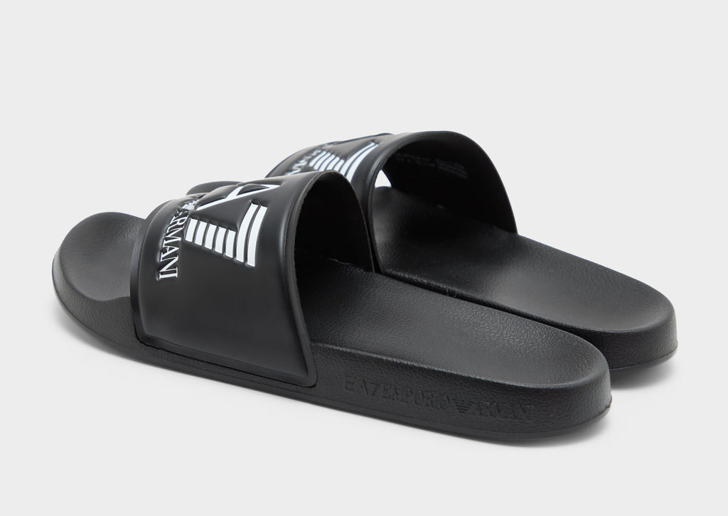 Black EA7 Emporio Armani Seaworld Slides Women's