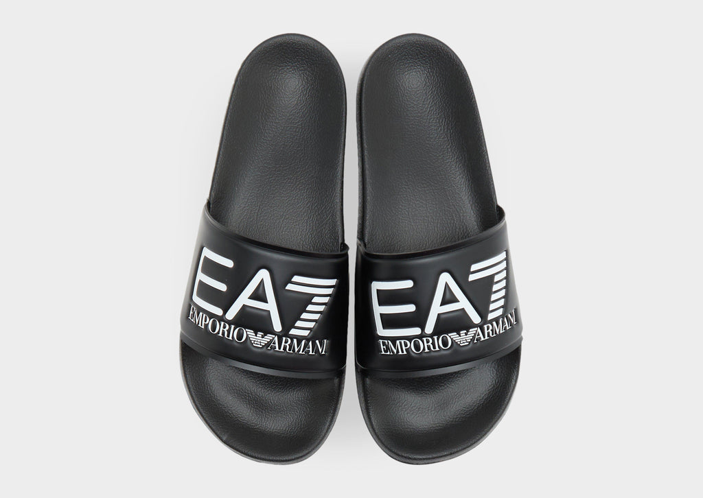 Black EA7 Emporio Armani Seaworld Slides Women's