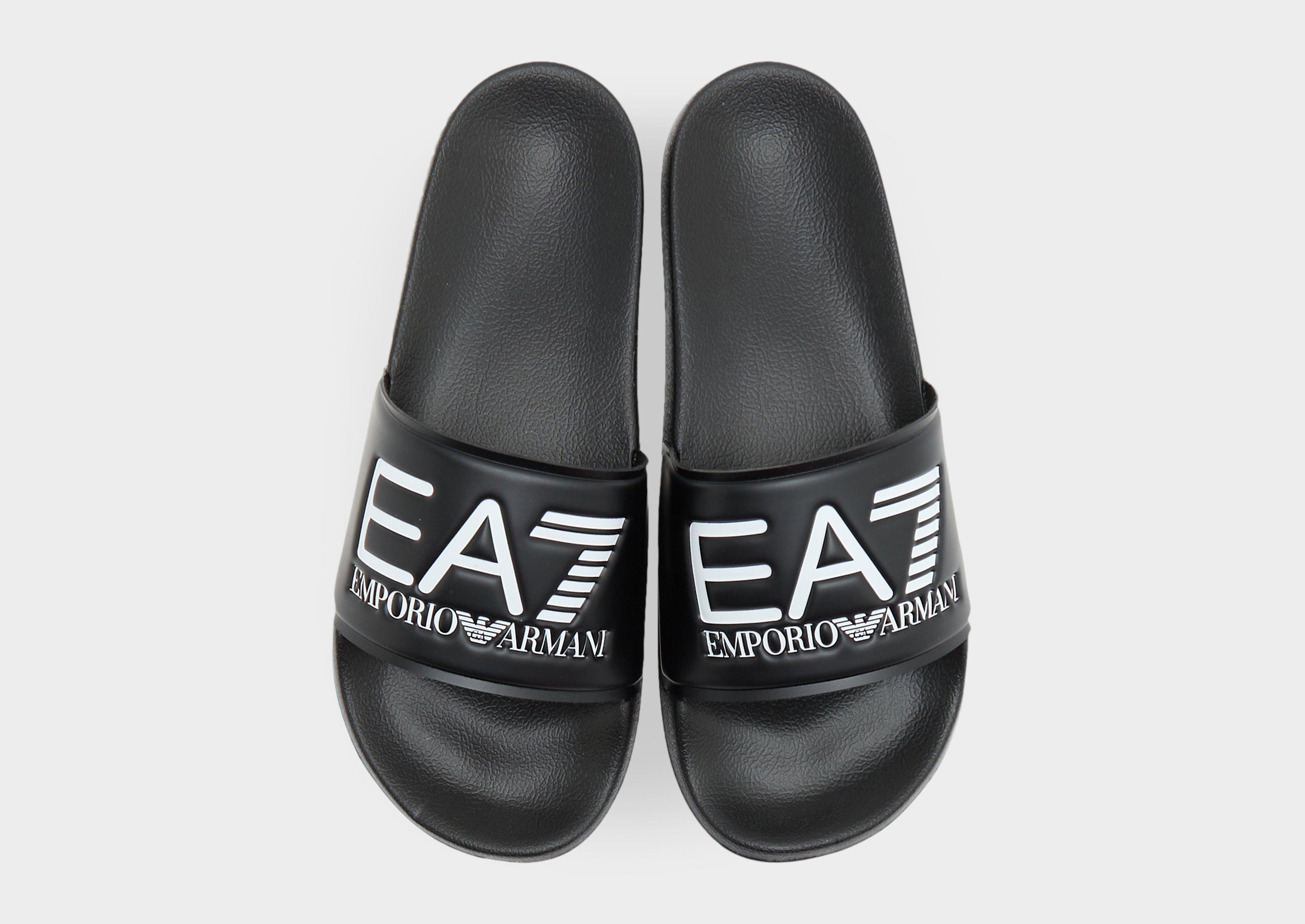 Black EA7 Emporio Armani Seaworld Slides Women's