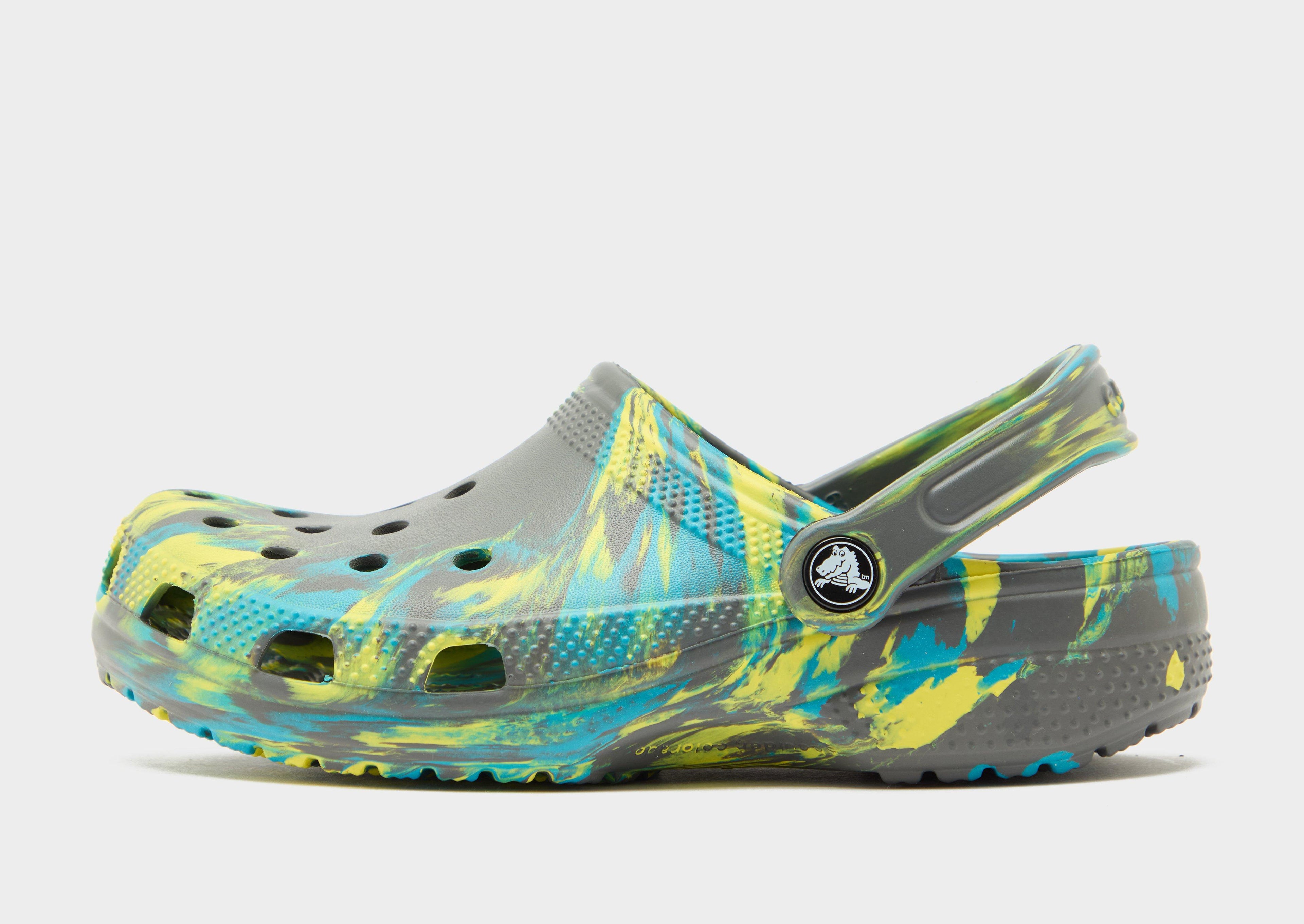 Grey Crocs Classic Clogs Marbled Junior