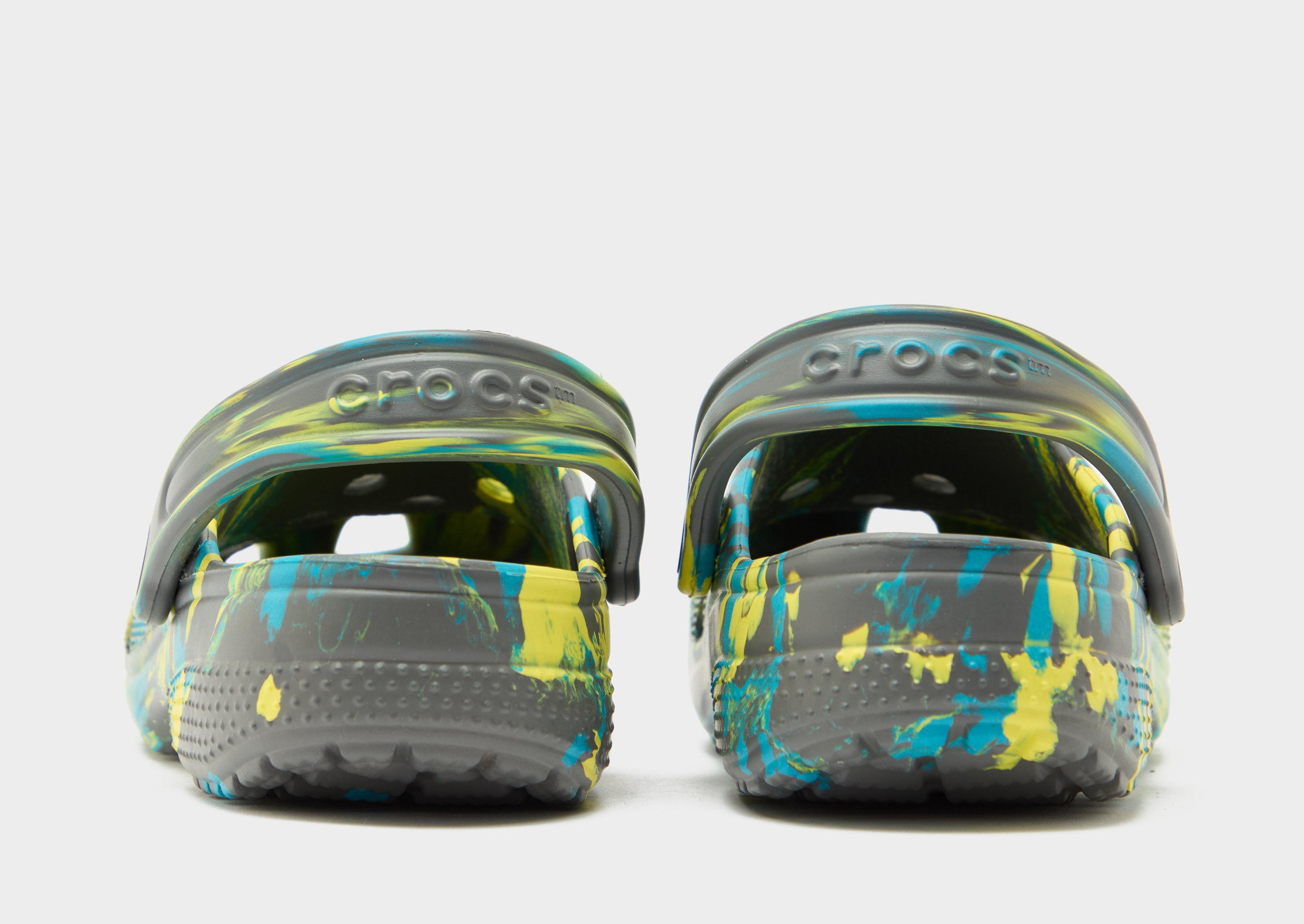 Grey Crocs Classic Clogs Marbled Junior