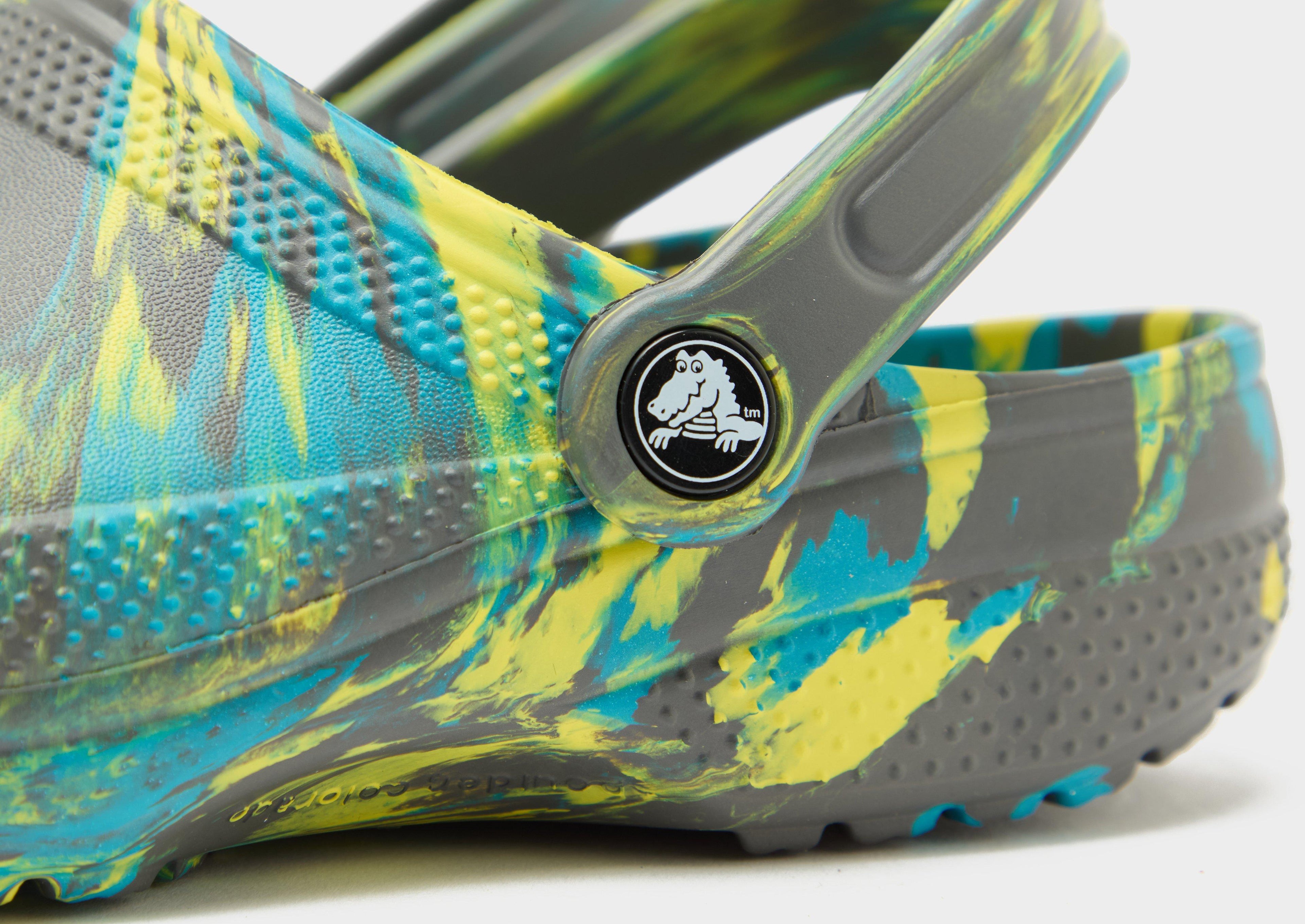 Grey Crocs Classic Clogs Marbled Junior