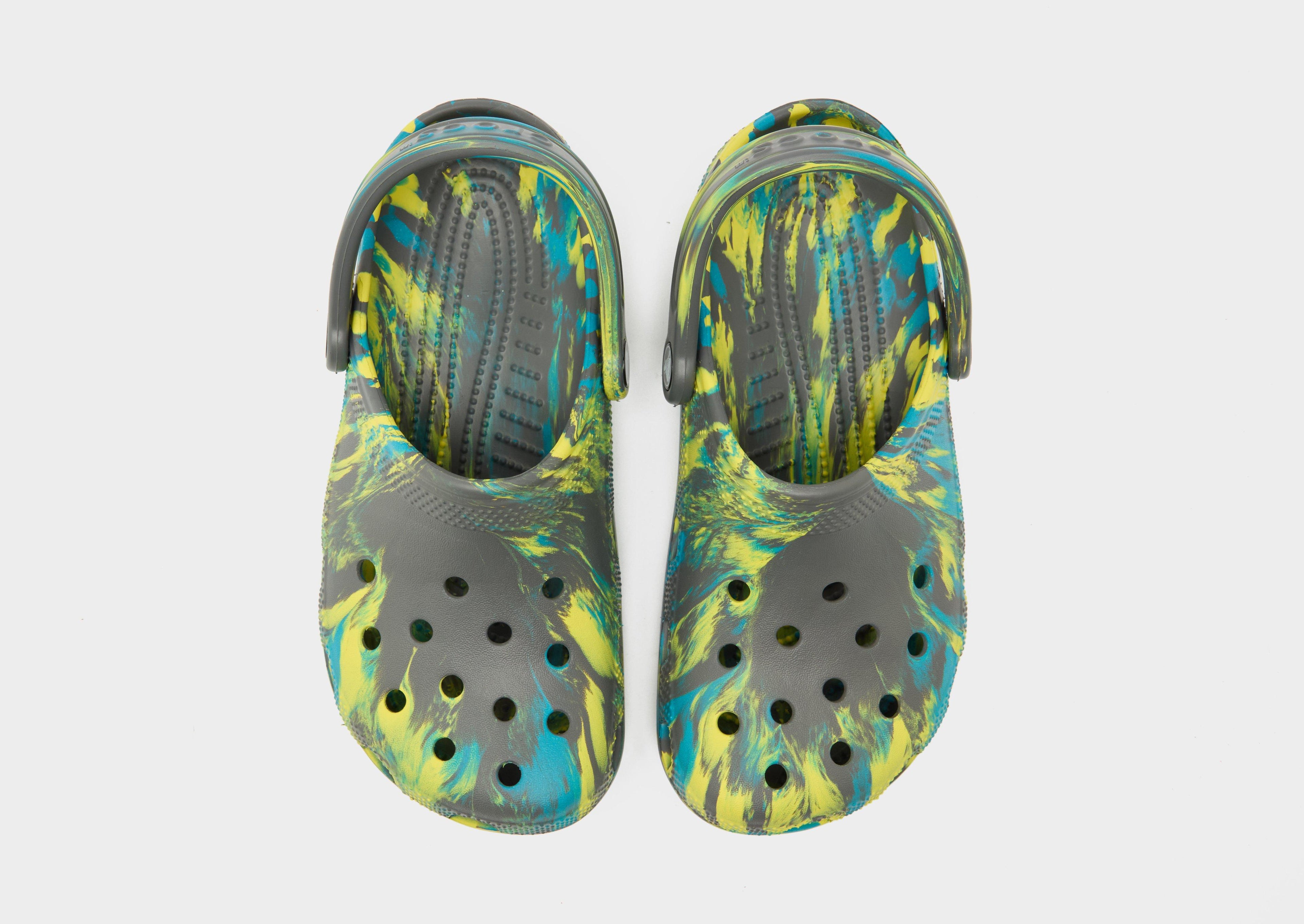 Grey Crocs Classic Clogs Marbled Junior