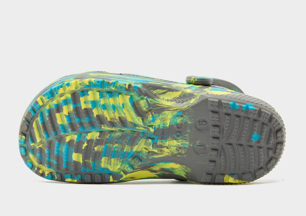 Grey Crocs Classic Clogs Marbled Junior
