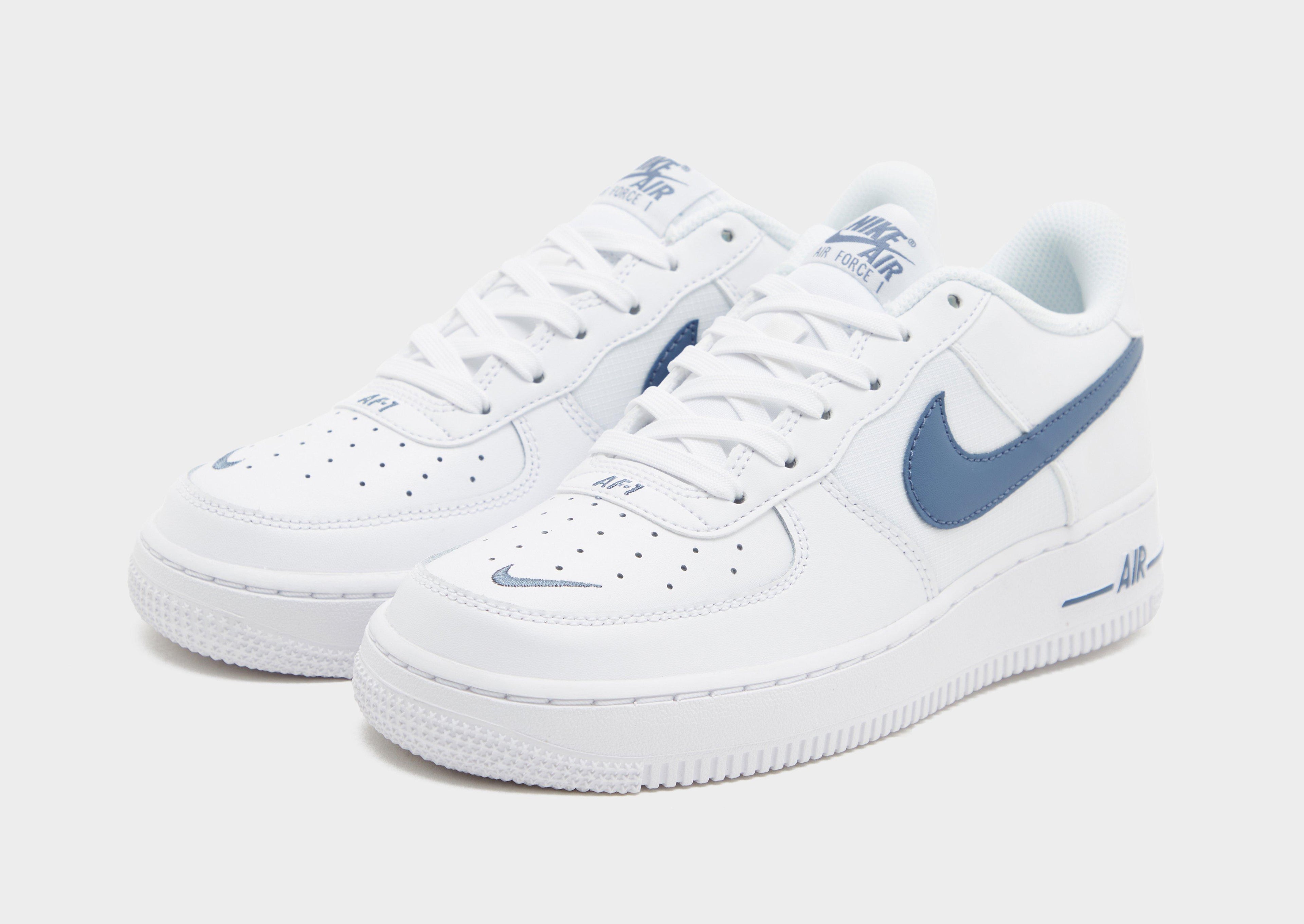 Nike White Nike Air Force 1 Embroidered Swoosh Junior