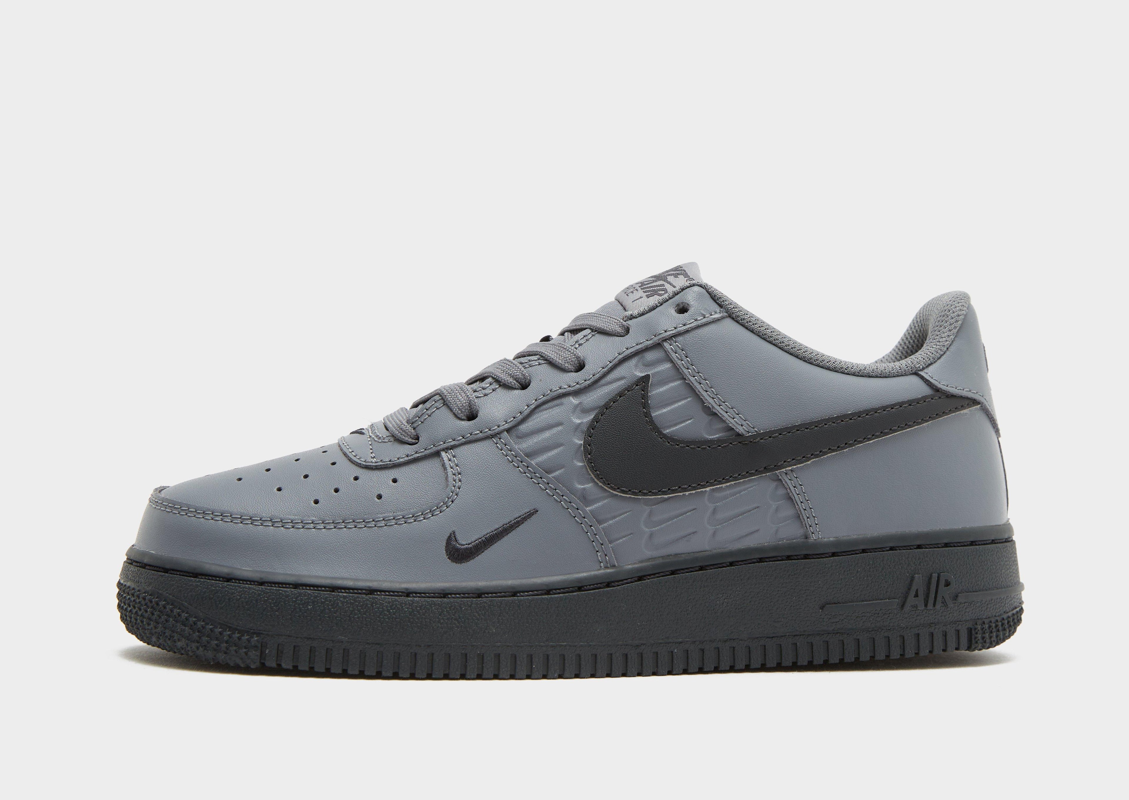 Nike Grey Nike Air Force 1 Emboss Junior