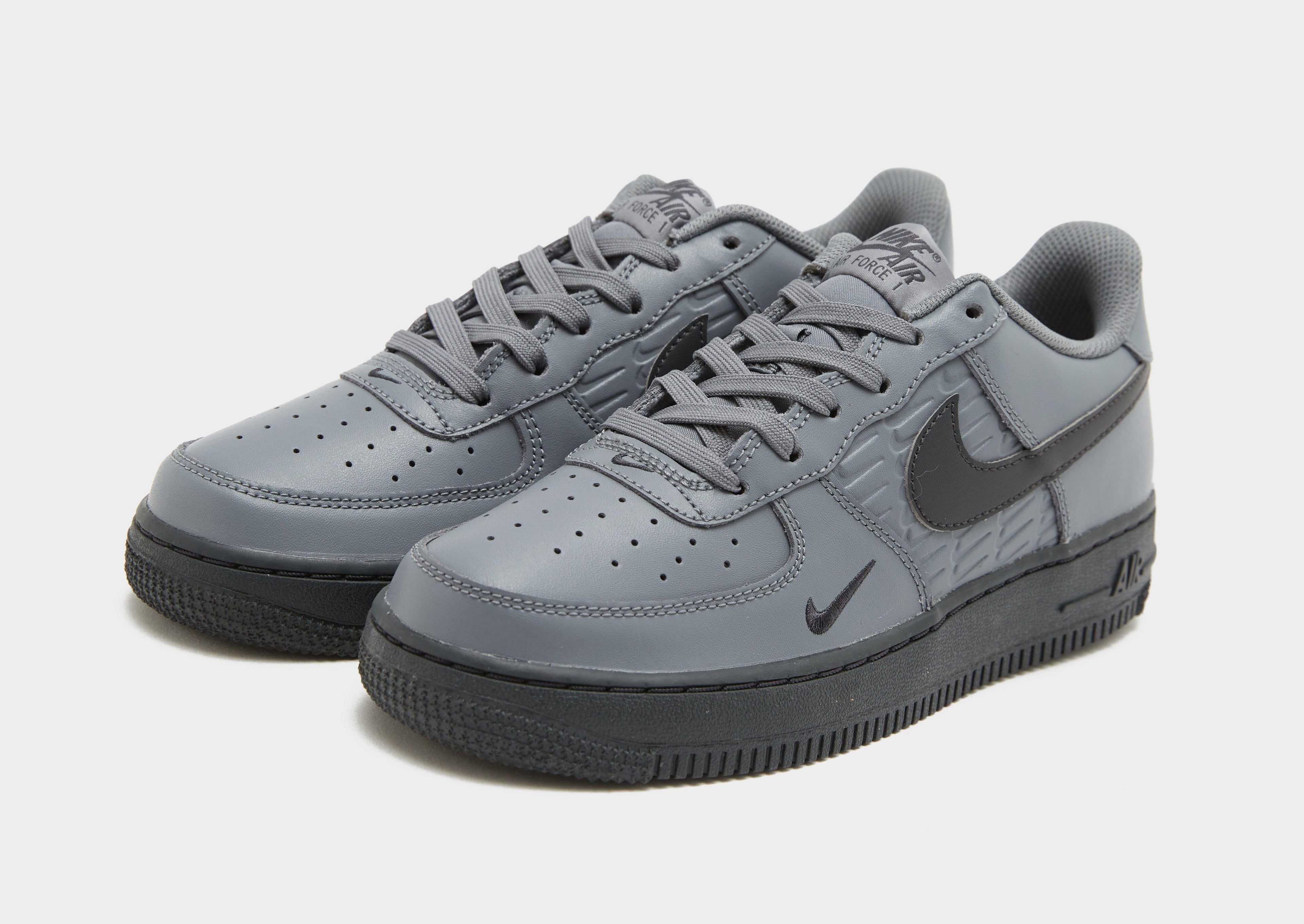 Nike Grey Nike Air Force 1 Emboss Junior