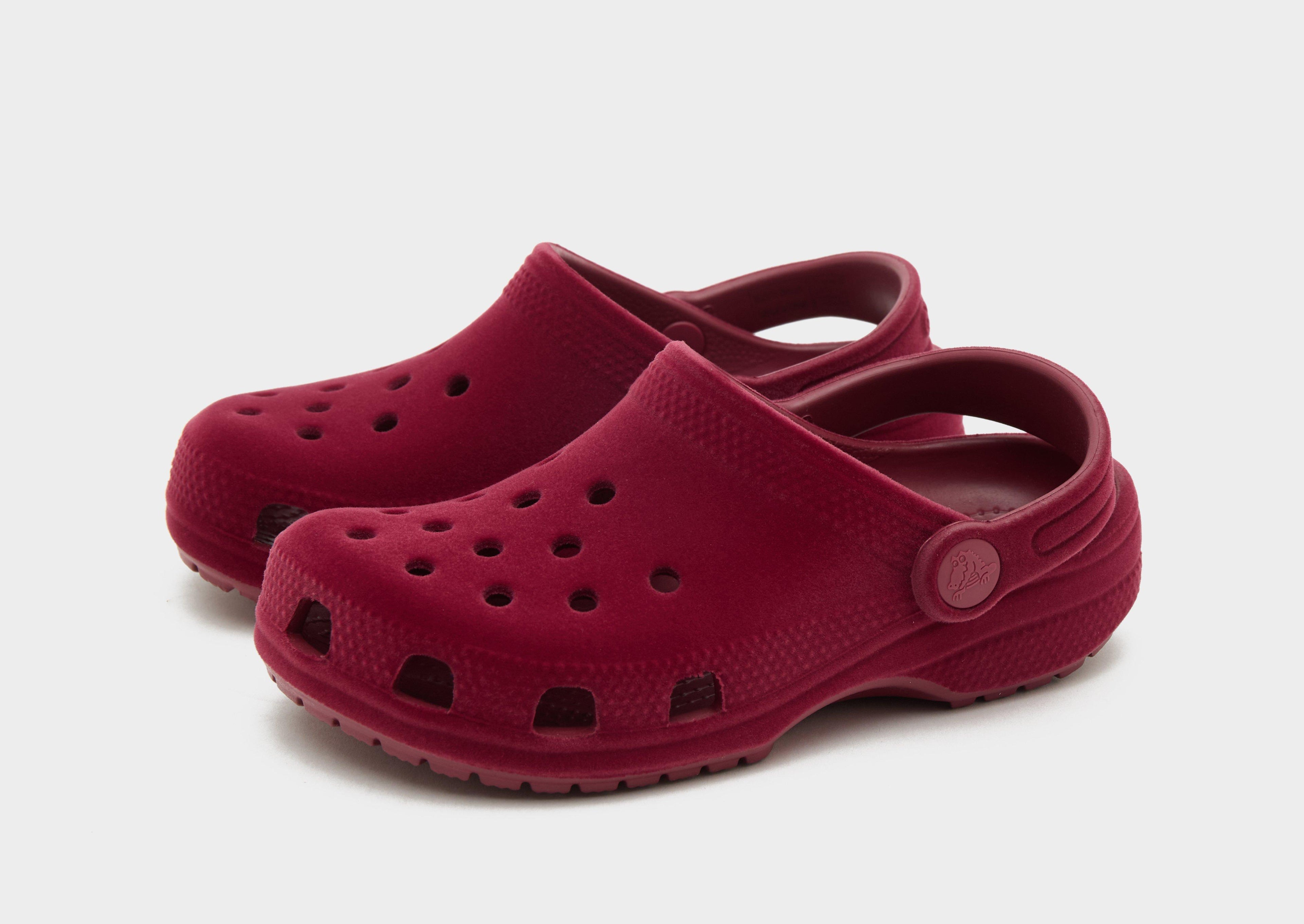 Red Crocs Classic Clog Velvet Children