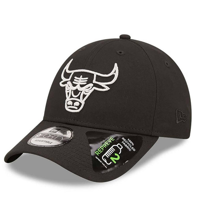New Era Chicago Bulls Repreve Monochrome Black 9FORTY Adjustable Cap - Cap On