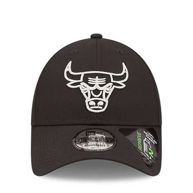 New Era Chicago Bulls Repreve Monochrome Black 9FORTY Adjustable Cap - Cap On