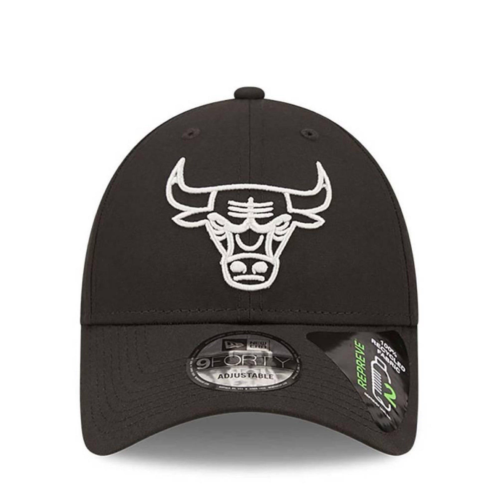 New Era Chicago Bulls Repreve Monochrome Black 9FORTY Adjustable Cap - Cap On