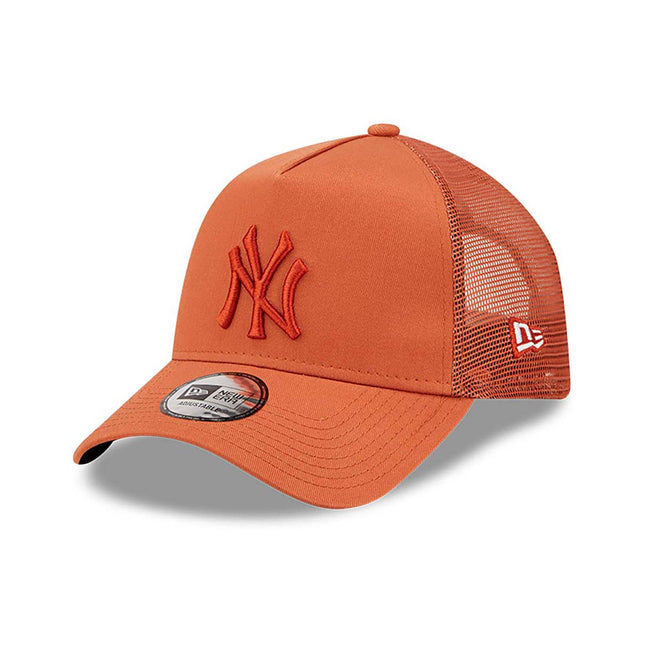New Era New York Yankees Tonal Mesh Brown A-Frame Trucker Cap - Cap On