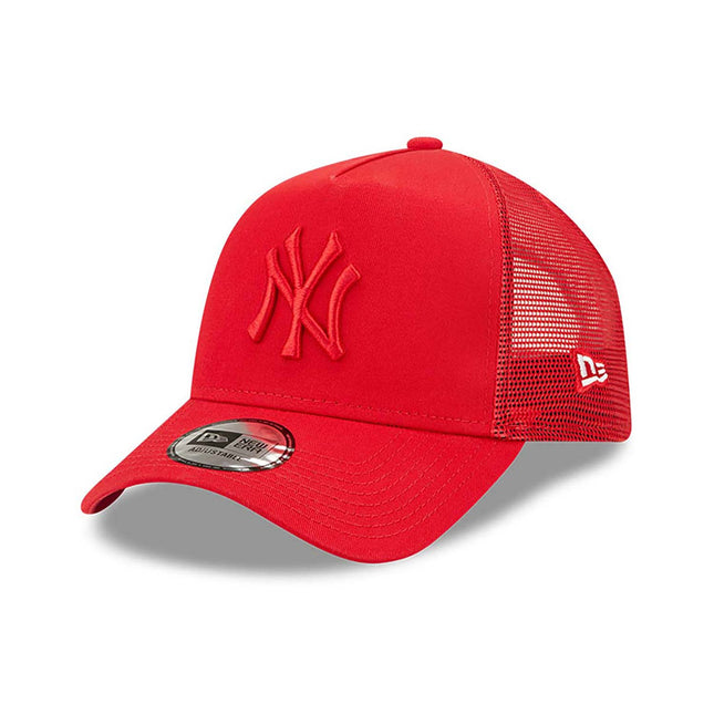 New Era New York Yankees Tonal Mesh Red A-Frame Trucker Cap - Cap On