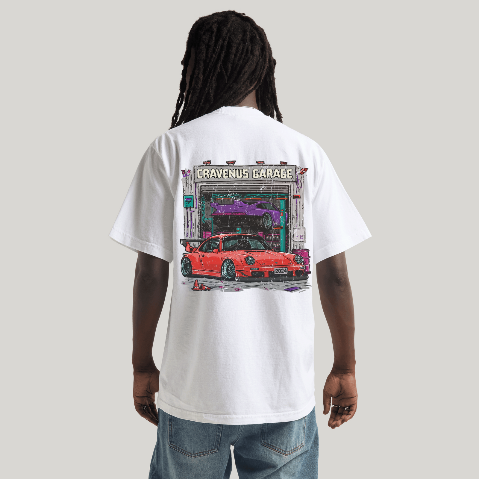 Cravenus "Garage Dreams" Max Heavyweight Garment-Dyed Tee - Cap On