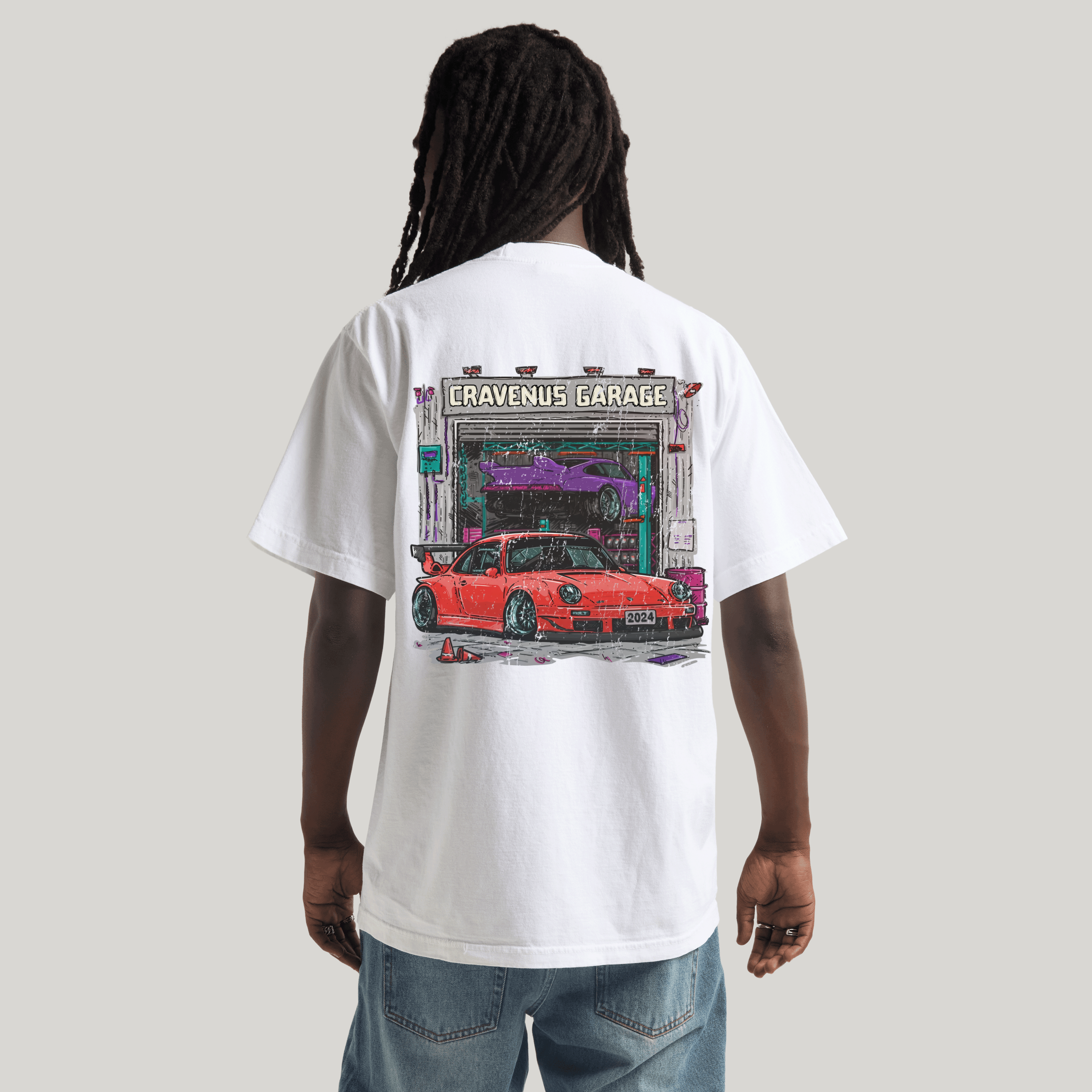 Cravenus "Garage Dreams" Max Heavyweight Garment-Dyed Tee - Cap On