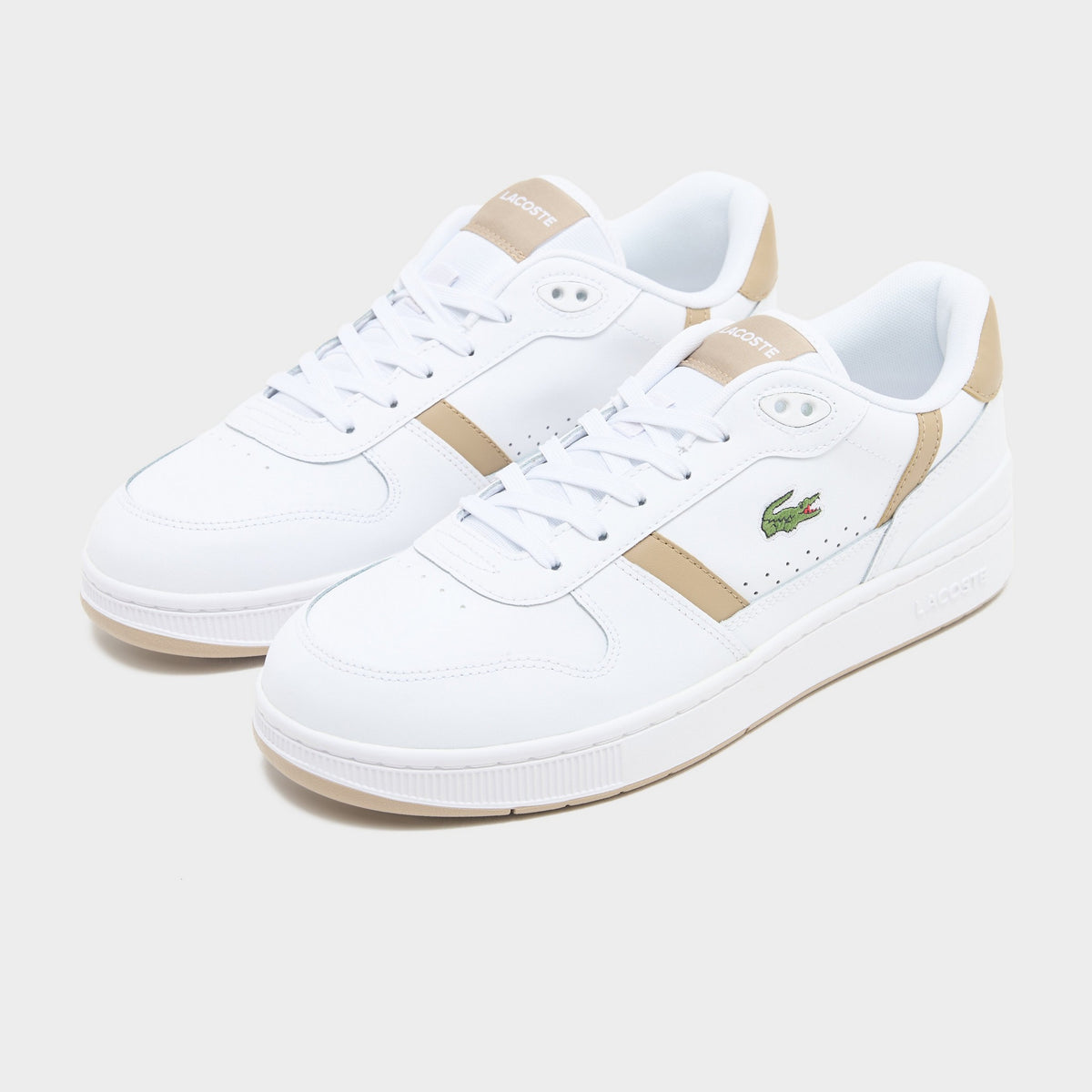 White Lacoste T-Clip Leather