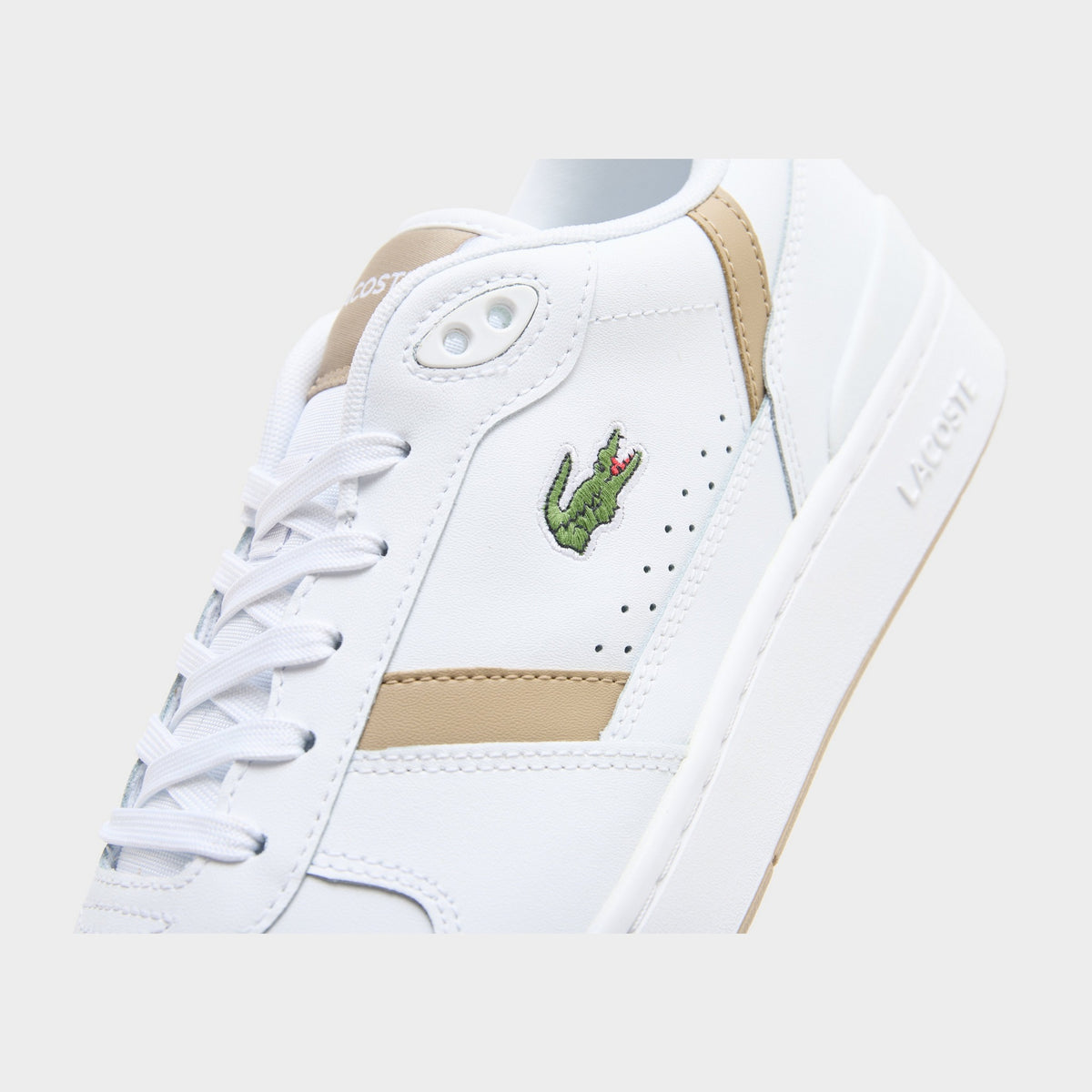 White Lacoste T-Clip Leather